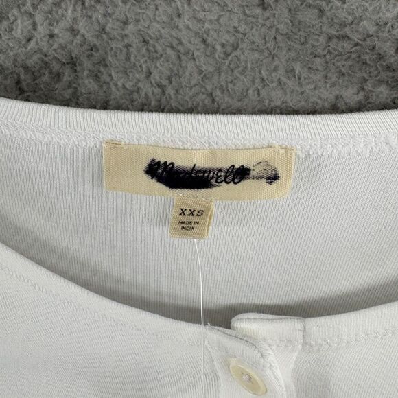 Madewell Ribbed Button-Front Cardigan Size XXS in white NWT cotton casual cute - Picture 4 of 16